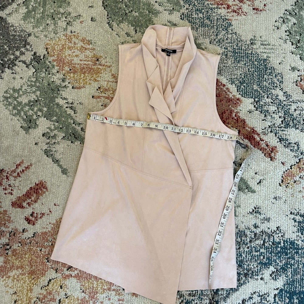 New Premise Women’s Faux Leather Suede Dusty Pink Vest Jacket Size Small - Picture 14 of 16